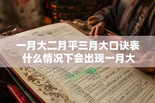 一月大二月平三月大口诀表 什么情况下会出现一月大二月平三月大的现象 一月大二月平三月大口诀表 什么情况下会出现一月大二月平三月大的现象