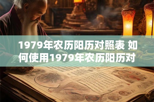 1979年农历阳历对照表 如何使用1979年农历阳历对照表
