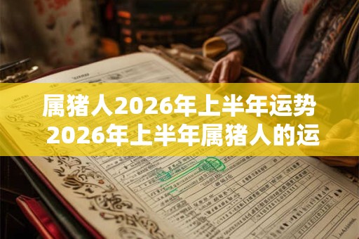 属猪人2026年上半年运势 2026年上半年属猪人的运势如何