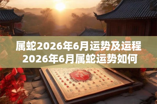 属蛇2026年6月运势及运程 2026年6月属蛇运势如何 属蛇2026年6月运势及运程 2026年6月属蛇运势如何