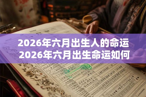 2026年六月出生人的命运 2026年六月出生命运如何 2026年六月出生人的命运 2026年六月出生命运如何