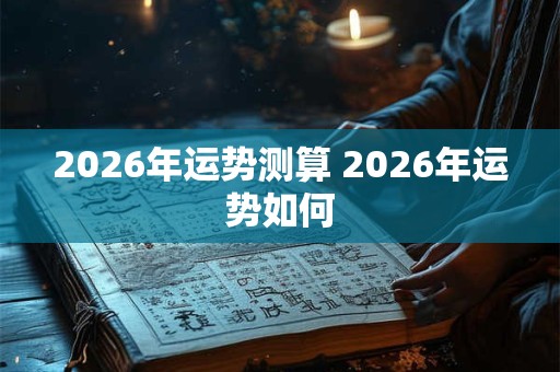 2026年运势测算 2026年运势如何 2026年运势测算 2026年运势如何