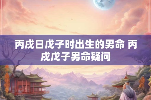 丙戌日戊子时出生的男命 丙戌戊子男命疑问 丙戌日戊子时出生的男命 丙戌戊子男命疑问