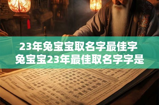23年兔宝宝取名字最佳字 兔宝宝23年最佳取名字字是哪个