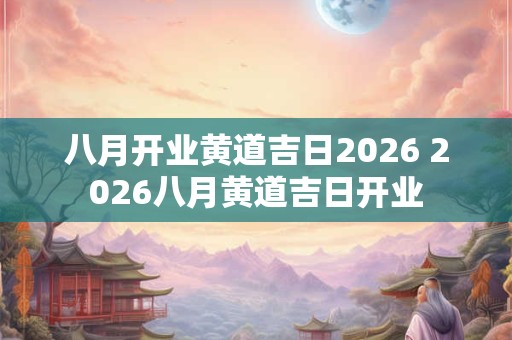 八月开业黄道吉日2026 2026八月黄道吉日开业