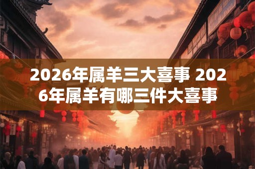 2026年属羊三大喜事 2026年属羊有哪三件大喜事