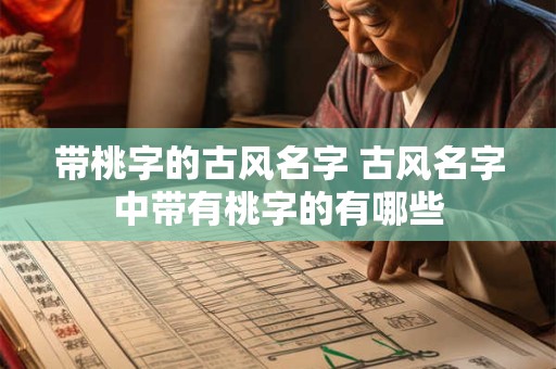 带桃字的古风名字 古风名字中带有桃字的有哪些 带桃字的古风名字 古风名字中带有桃字的有哪些