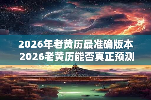 2026年老黄历最准确版本 2026老黄历能否真正预测未来 2026年老黄历最准确版本 2026老黄历能否真正预测未来