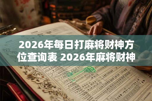 2026年每日打麻将财神方位查询表 2026年麻将财神方位日查表 2026年每日打麻将财神方位查询表 2026年麻将财神方位日查表