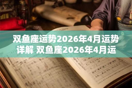 双鱼座运势2026年4月运势详解 双鱼座2026年4月运势如何 双鱼座运势2026年4月运势详解 双鱼座2026年4月运势如何