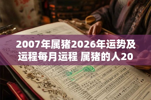 2007年属猪2026年运势及运程每月运程 属猪的人2026年每月运势如何