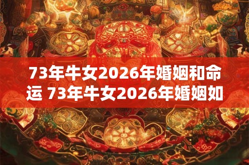 73年牛女2026年婚姻和命运 73年牛女2026年婚姻如何 73年牛女2026年婚姻和命运 73年牛女2026年婚姻如何