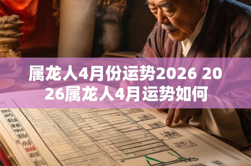 属龙人4月份运势2026 2026属龙人4月运势如何 属龙人4月份运势2026 2026属龙人4月运势如何