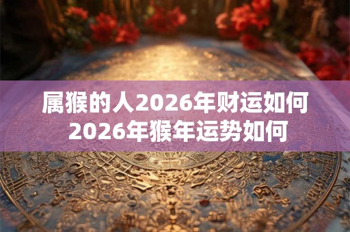 属猴的人2026年财运如何 2026年猴年运势如何 属猴的人2026年财运如何 2026年猴年运势如何