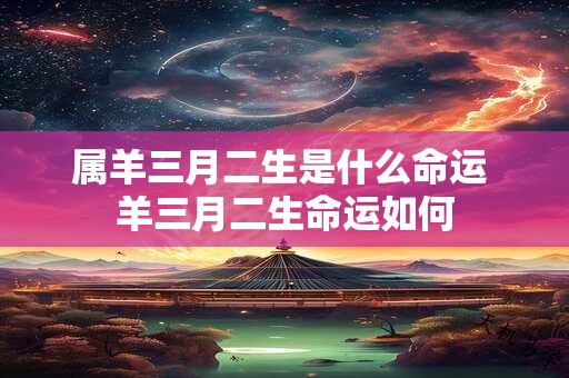属羊三月二生是什么命运 羊三月二生命运如何