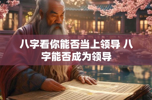 八字看你能否当上领导 八字能否成为领导