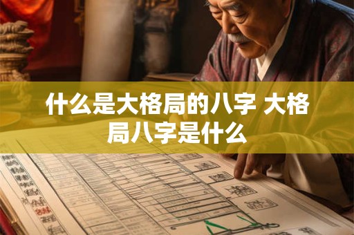什么是大格局的八字 大格局八字是什么