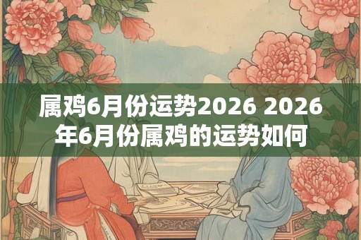 属鸡6月份运势2026 2026年6月份属鸡的运势如何 属鸡6月份运势2026 2026年6月份属鸡的运势如何