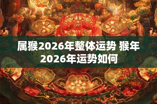 属猴2026年整体运势 猴年2026年运势如何 属猴2026年整体运势 猴年2026年运势如何