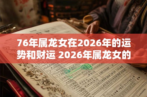76年属龙女在2026年的运势和财运 2026年属龙女的运势和财运如何