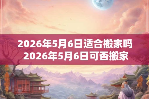 2026年5月6日适合搬家吗 2026年5月6日可否搬家 2026年5月6日适合搬家吗 2026年5月6日可否搬家