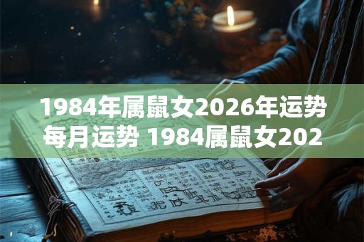 1984年属鼠女2026年运势每月运势 1984属鼠女2026年每月运势如何 1984年属鼠女2026年运势每月运势 1984属鼠女2026年每月运势如何