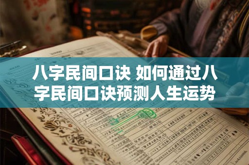 八字民间口诀 如何通过八字民间口诀预测人生运势 八字民间口诀 如何通过八字民间口诀预测人生运势