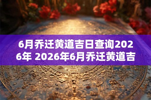 6月乔迁黄道吉日查询2026年 2026年6月乔迁黄道吉日