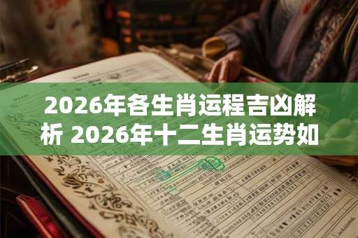 2026年各生肖运程吉凶解析 2026年十二生肖运势如何 2026年各生肖运程吉凶解析 2026年十二生肖运势如何