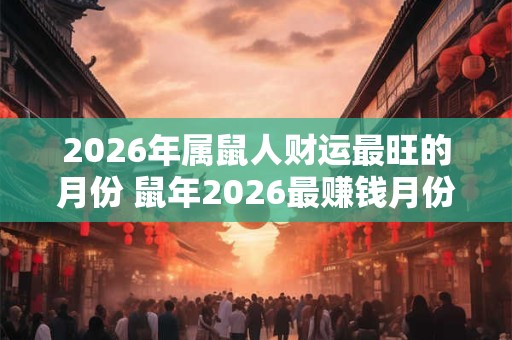 2026年属鼠人财运最旺的月份 鼠年2026最赚钱月份是