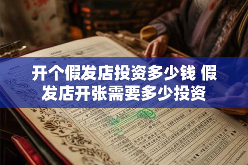 开个假发店投资多少钱 假发店开张需要多少投资