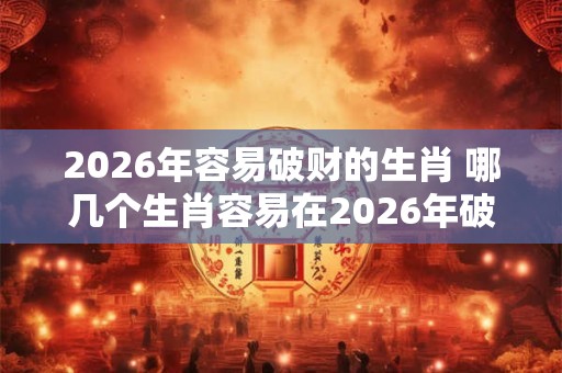 2026年容易破财的生肖 哪几个生肖容易在2026年破财 2026年容易破财的生肖 哪几个生肖容易在2026年破财