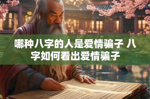 哪种八字的人是爱情骗子 八字如何看出爱情骗子