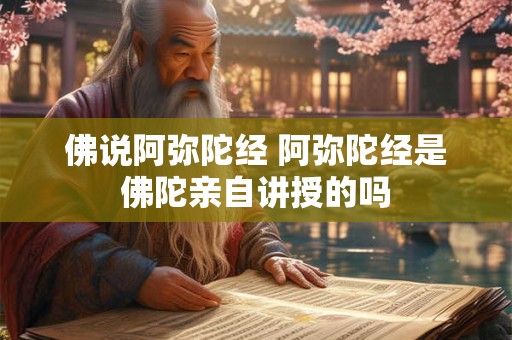 佛说阿弥陀经 阿弥陀经是佛陀亲自讲授的吗