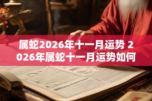 属蛇2026年十一月运势 2026年属蛇十一月运势如何