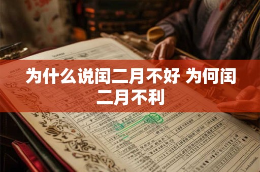 为什么说闰二月不好 为何闰二月不利