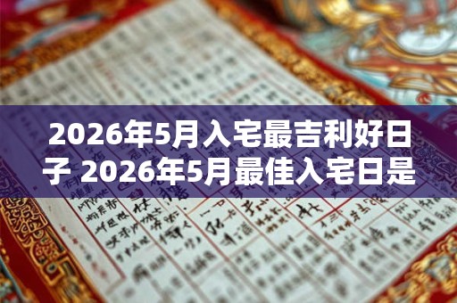 2026年5月入宅最吉利好日子 2026年5月最佳入宅日是哪天