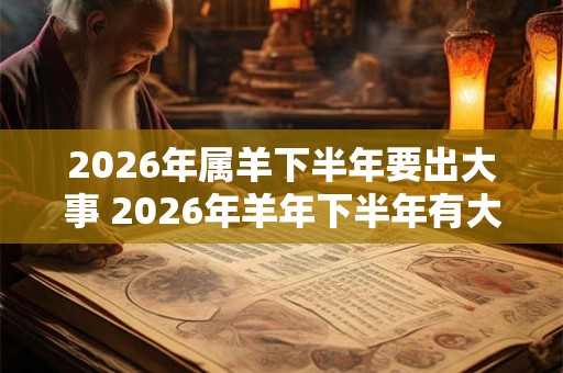 2026年属羊下半年要出大事 2026年羊年下半年有大事吗
