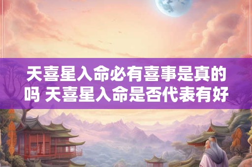 天喜星入命必有喜事是真的吗 天喜星入命是否代表有好事