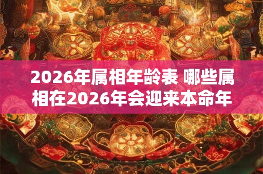 2026年属相年龄表 哪些属相在2026年会迎来本命年 2026年属相年龄表 哪些属相在2026年会迎来本命年