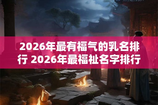 2026年最有福气的乳名排行 2026年最福祉名字排行榜