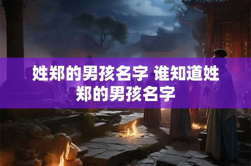 姓郑的男孩名字 谁知道姓郑的男孩名字