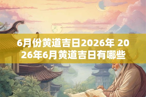 6月份黄道吉日2026年 2026年6月黄道吉日有哪些
