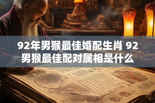 92年男猴最佳婚配生肖 92男猴最佳配对属相是什么