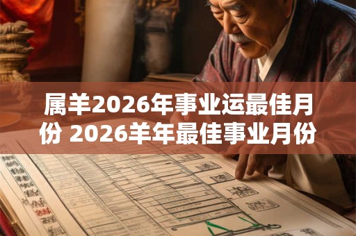 属羊2026年事业运最佳月份 2026羊年最佳事业月份