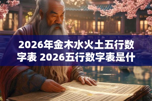 2026年金木水火土五行数字表 2026五行数字表是什么