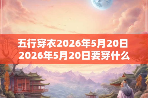 五行穿衣2026年5月20日 2026年5月20日要穿什么五行服装