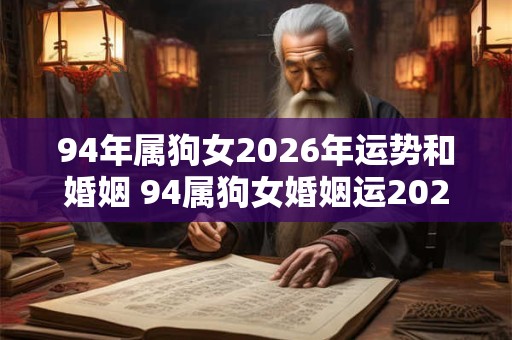 94年属狗女2026年运势和婚姻 94属狗女婚姻运2026如何