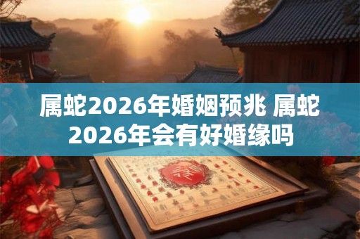 属蛇2026年婚姻预兆 属蛇2026年会有好婚缘吗 属蛇2026年婚姻预兆 属蛇2026年会有好婚缘吗