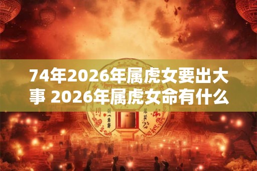 74年2026年属虎女要出大事 2026年属虎女命有什么大事 74年2026年属虎女要出大事 2026年属虎女命有什么大事